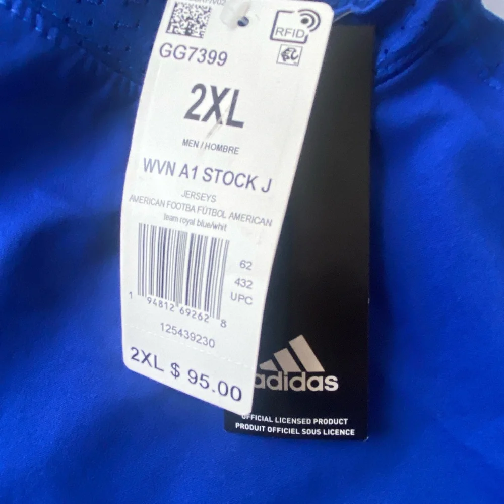 Adidas Plus Size 2XL Royal Blue‎ Football Practice Jersey